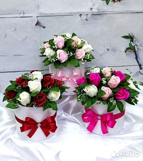 Композиции из мыльных роз