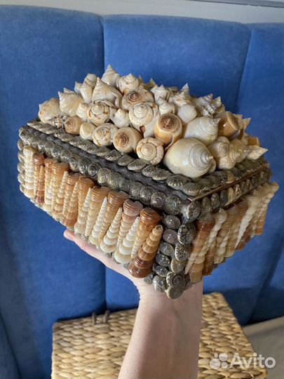 Шкатулка из ракушек ручная работа
