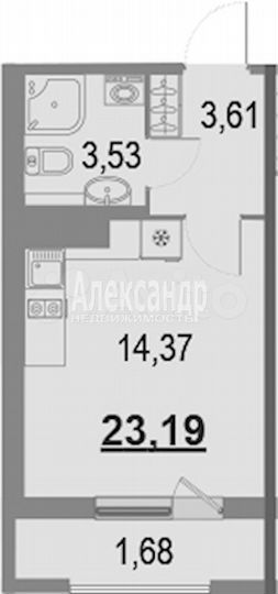 Квартира-студия, 24 м², 8/23 эт.