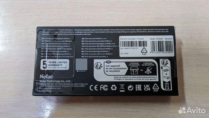 SSD накопитель Netac NV3000 M.2 2280 1 тб