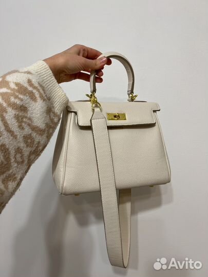Кожаная молочная hermes kelly