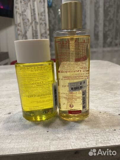 Clarins очищающие масло 150ml,для тела 100ml