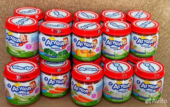 Агуша Творожки, пюре, каша, смесь, мясо, кефир