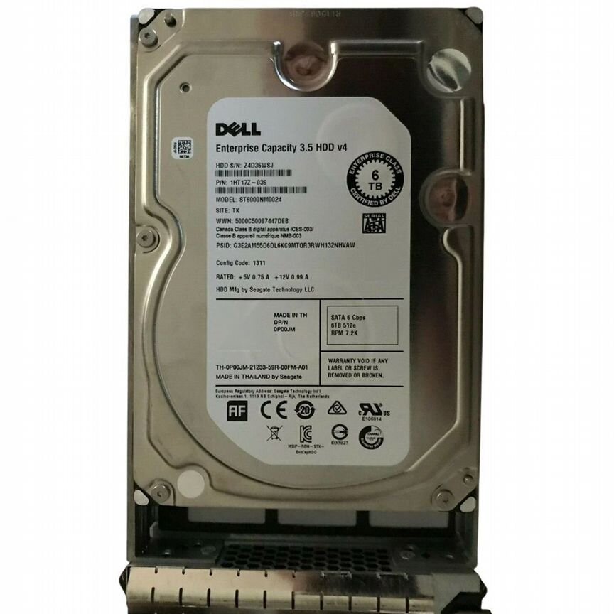 [P00JM] Жесткий Диск Dell 6tb Sata3 3.5" Hdd P00jm