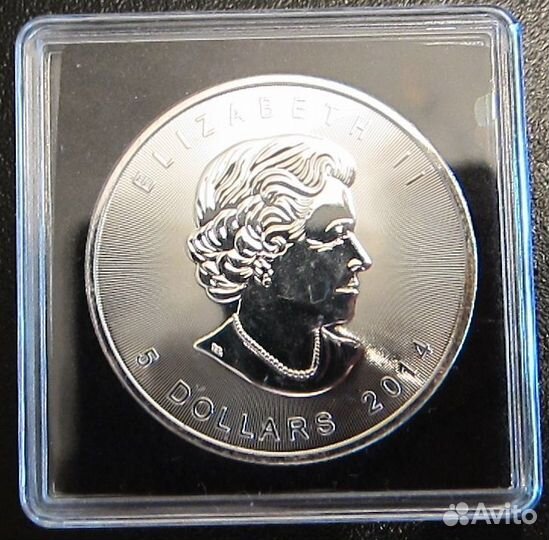 Серебро 5 канадских долларов Кленовый лист