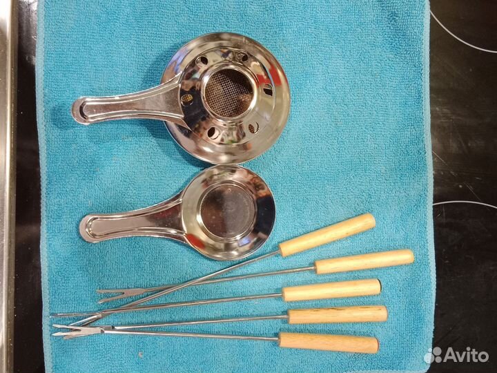 Набор для фондю, чугунный, новый