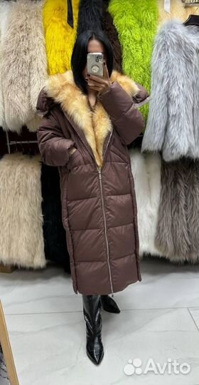 Куртка пуховик натуральный Lux длинный