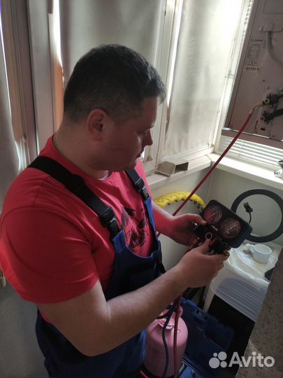 Ремонт кондиционера, поиск утечки, альпинист