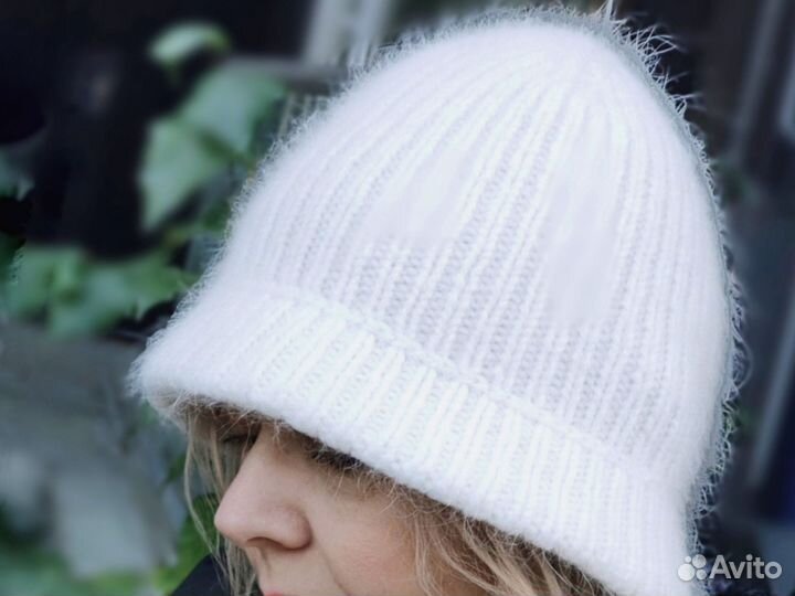 Шапка панама ручной работы ангора