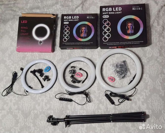 Новые кольцевые лампы с напольным штативом