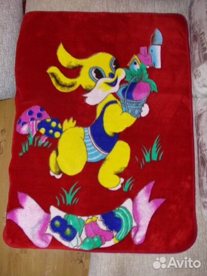 Красный детский тёплый плед размер 110x140 см
