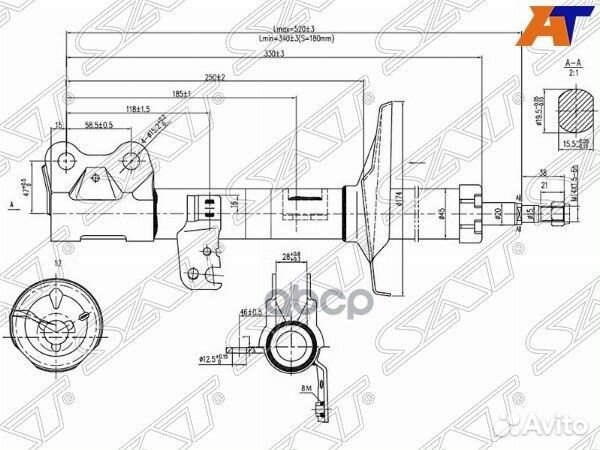 Стойка передняя toyota corolla/fielder/allex/RU