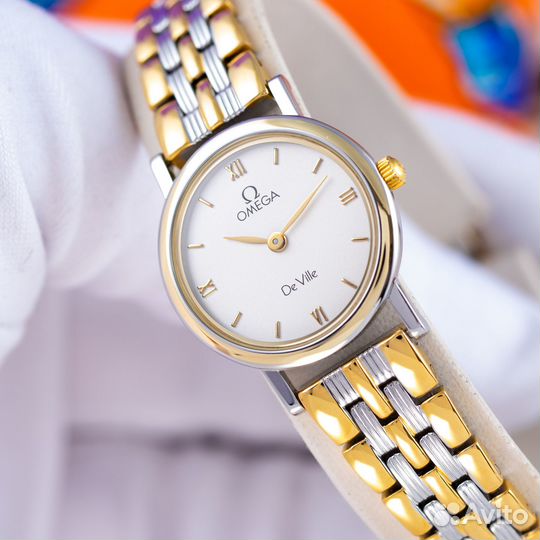 Оригинал Omega DeVille Золото Женские часы