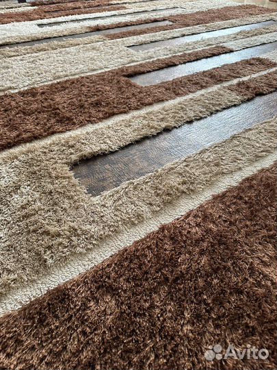 Стильный Ковер с кожаными вставками 300см на 400см