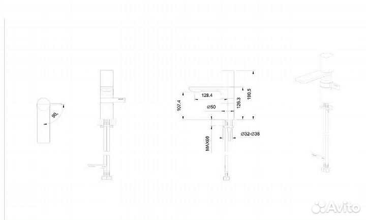 Смеситель для раковины Bravat f1440577bw-rbg-eng