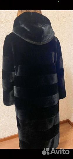 Искусственная шуба длинная черная