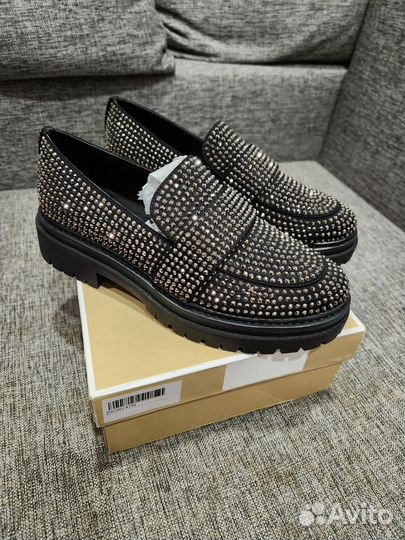 Лоферы Michael Kors 39 чёрные в стразах, оригинал
