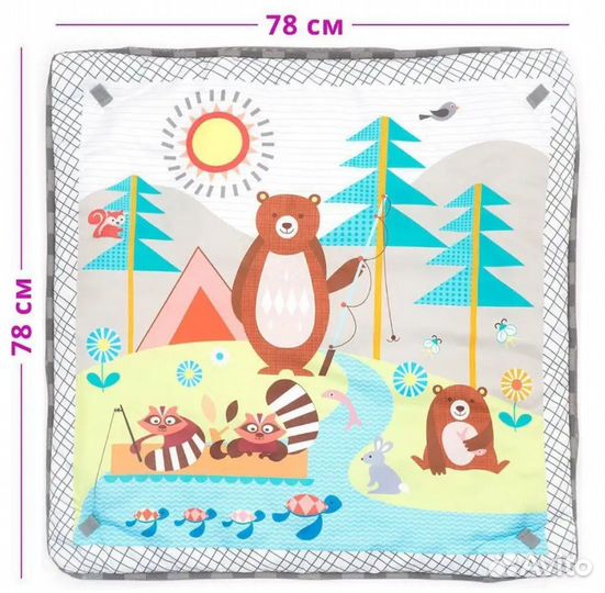 Детский коврик с игрушками развивающий