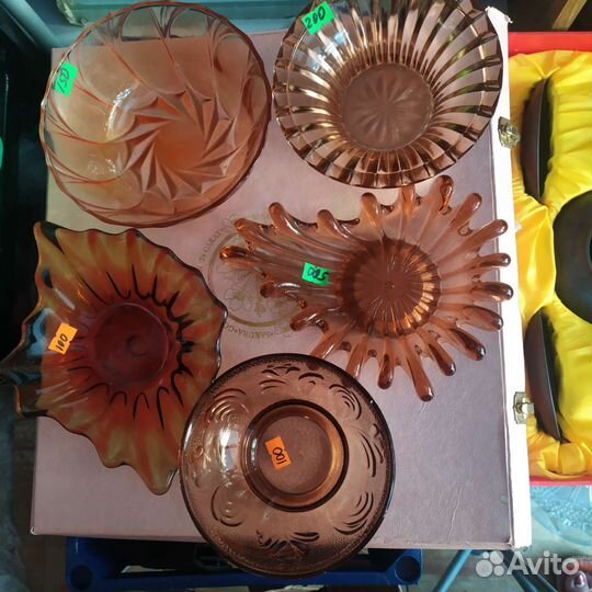 Посуда цветное стекло времен СССР