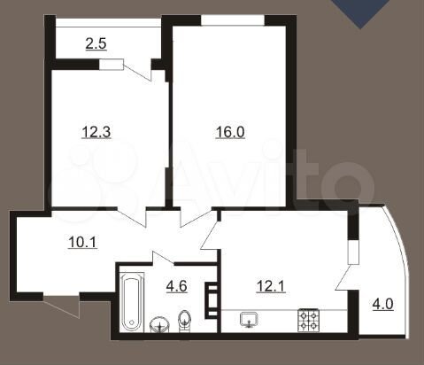 2-к. квартира, 61,6 м², 5/10 эт.