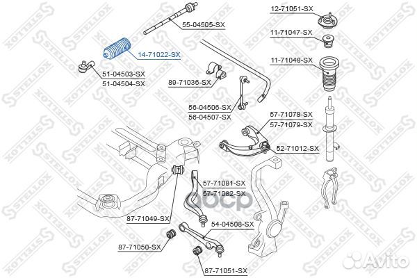 14-71022-SX пыльник рейки рулевой Mazda 6 02