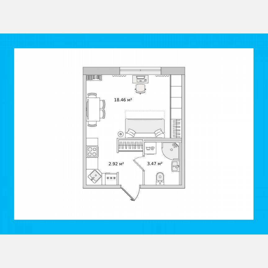 Квартира-студия, 26,1 м², 1/15 эт.