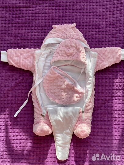 Зимний комбинезон для девочки на выписку