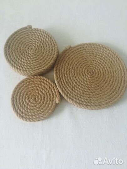 Подставки из джута под кружки, бокалы