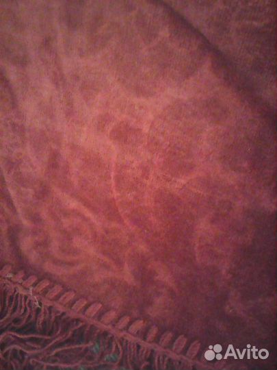 Скатерть бархатная, гобеленовая с бахромой. СССР