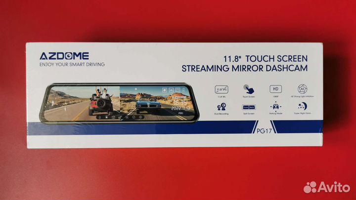 New Видеорегистратор-зеркало Azdome PG17 GPS +32Gb