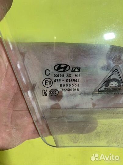 Стекло двери переднее правое Hyundai Solaris 2