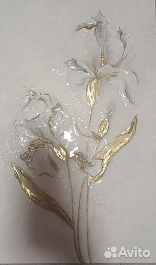 Картины белые с золотым