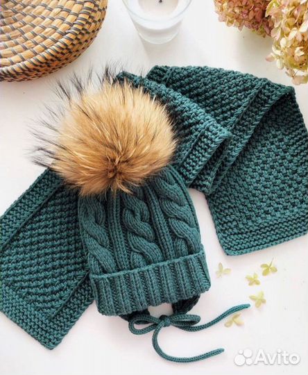 Шапка + снуд (шарф) зима