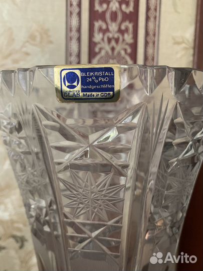 Хрустальная ваза для цветов ГДР. Винтаж