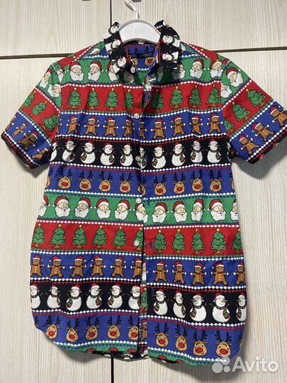 Рубашка новогодняя next 140