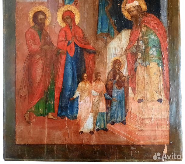Старинная Храмовая икона Введение во Храм 18 век