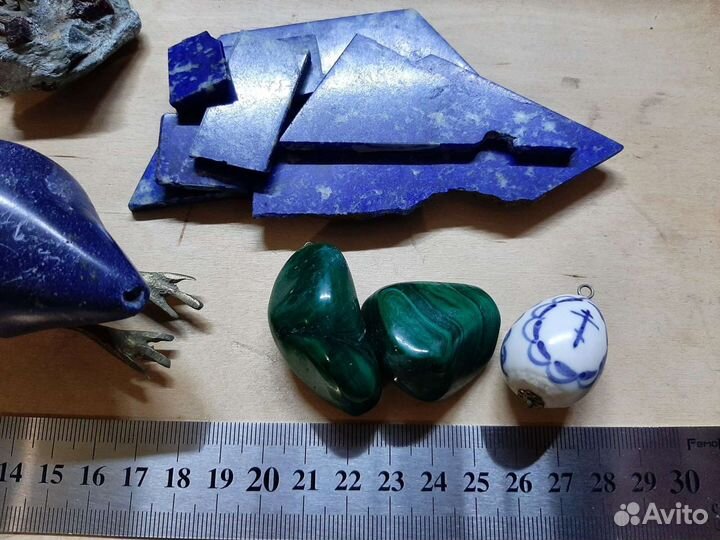 Часы/ Камни(Лазурит,Уральский малахит)