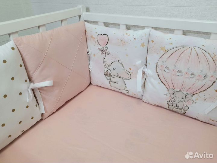 Бортики в детскую кроватку с панельками