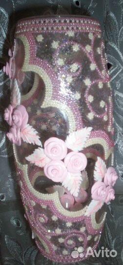 Ваза для цветов с декором-ручная работа