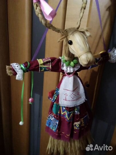 Очаровательная Козочка из лыка.Оберег.Ручн.работа