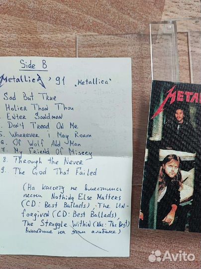 Аудиокассета сборник рок-хитов Metallica и Nirvana