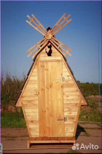 Дачный туалет деревянный SKU008