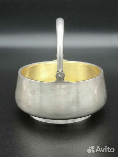 Серебряная сахарница с ручкой. (84 проб) 254 гр
