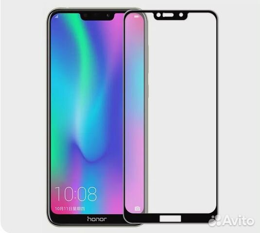 Защитное стекло для Honor Huawei 8c full (черный)