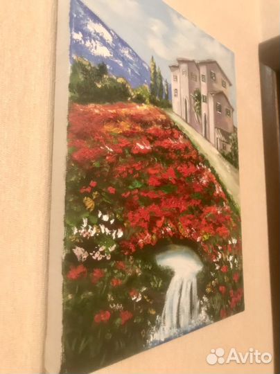 Картина маслом на холсте пейзаж Тоскана прованс