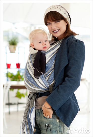 Слинг-шарф Ellevill Zara Tricolor Blue 7ка