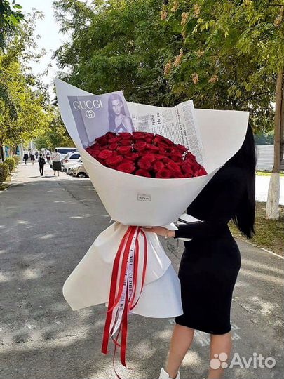 Букет из 51 розы 70 см