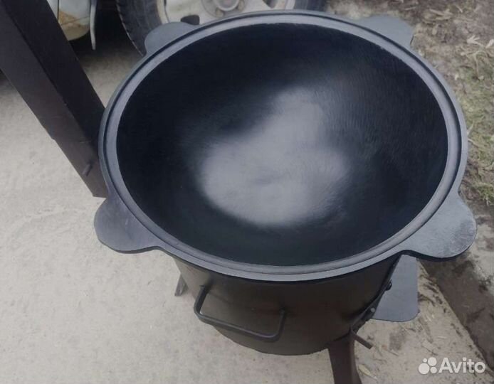 Казан узбекский 12 л с печью трубой (артикул 2725)