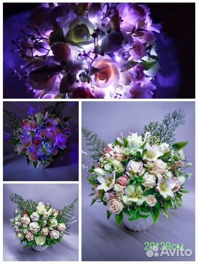 Букет-светильник из мыла