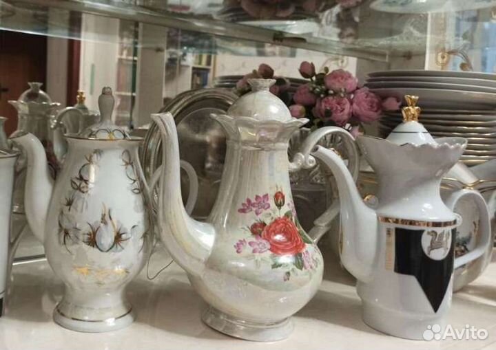 Чайный сервиз кофейники посеребренная посуда